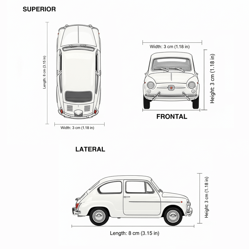 Auto Fiat 600 Escala 1:60 - Welly - Toyng Chile