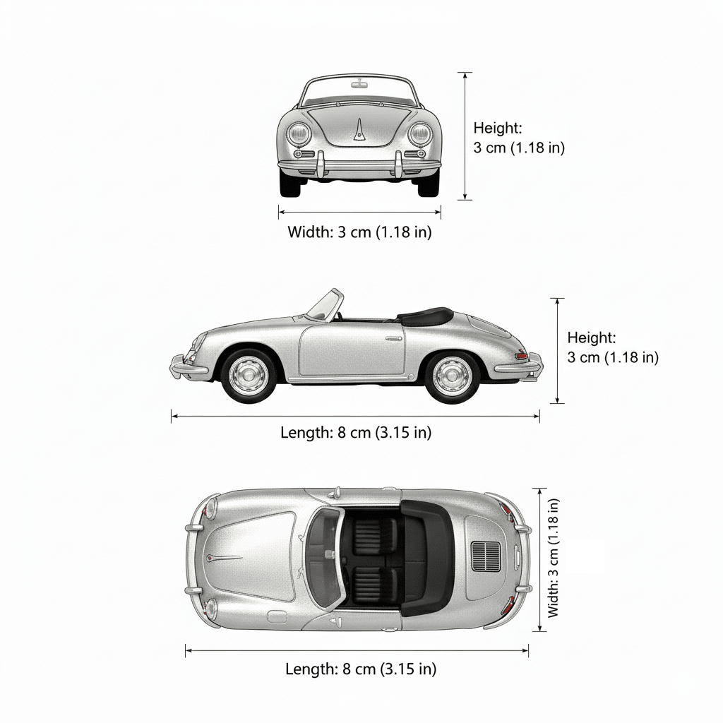 Auto Porsche 356B Escala 1:60 - Welly - Toyng Chile