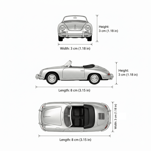 Auto Porsche 356B Escala 1:60 - Welly - Toyng Chile