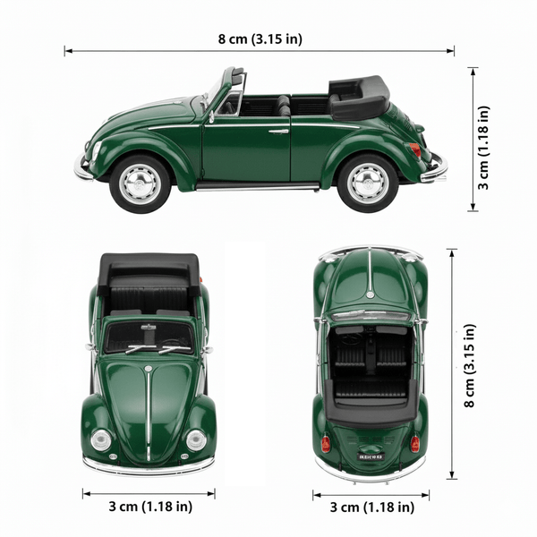 Auto Volkswagen Beetle (Convertible) Escala 1:60 - Welly - Toyng Chile