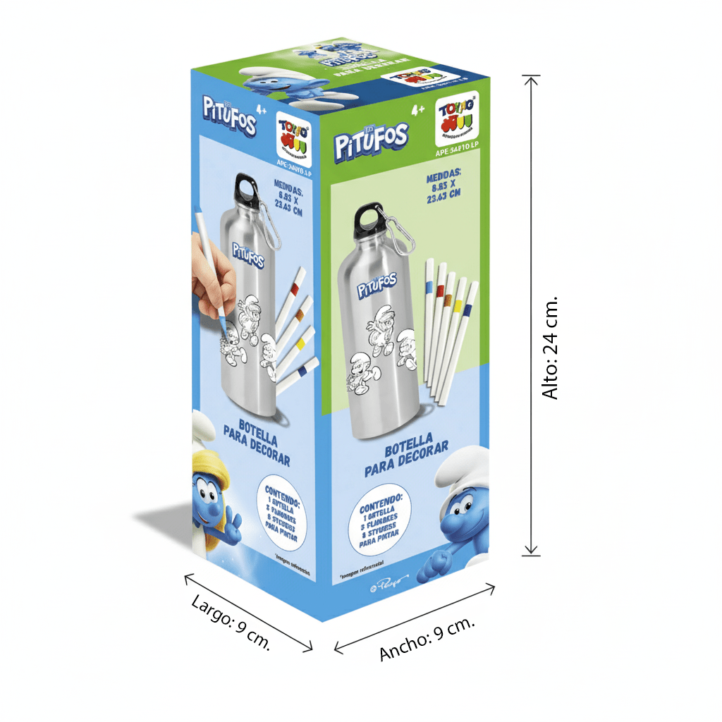 Botella Para Decorar - Pitufos - Toyng Chile