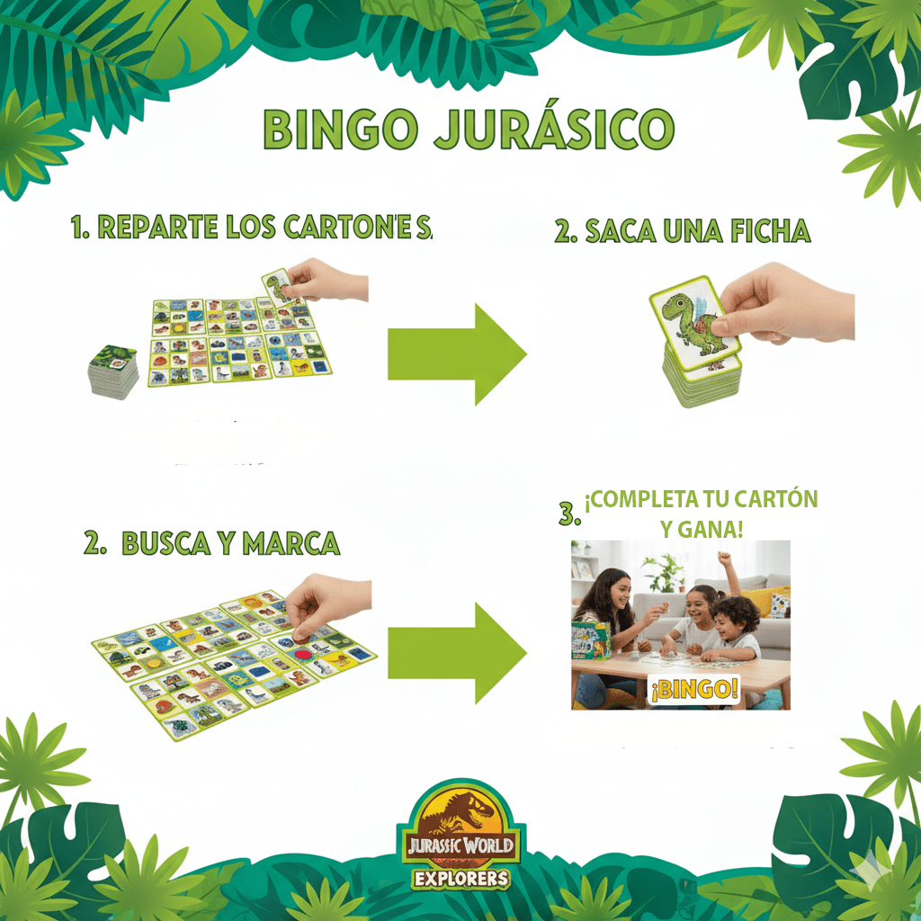 Juego de Mesa Bingo - Jurassic Explorer - Toyng Chile