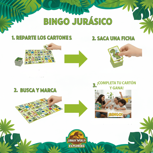 Juego de Mesa Bingo - Jurassic Explorer - Toyng Chile