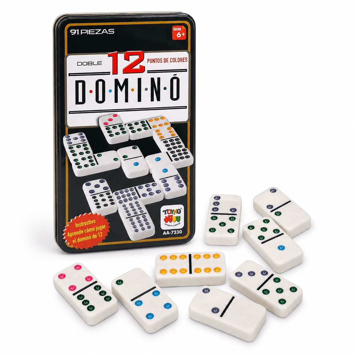 Juego de Mesa Dominó 12 Caja Metálica - Toyng - Toyng Chile