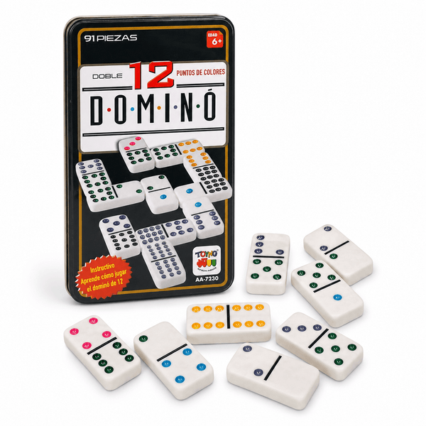 Juego de Mesa Dominó 12 Caja Metálica - Toyng - Toyng Chile