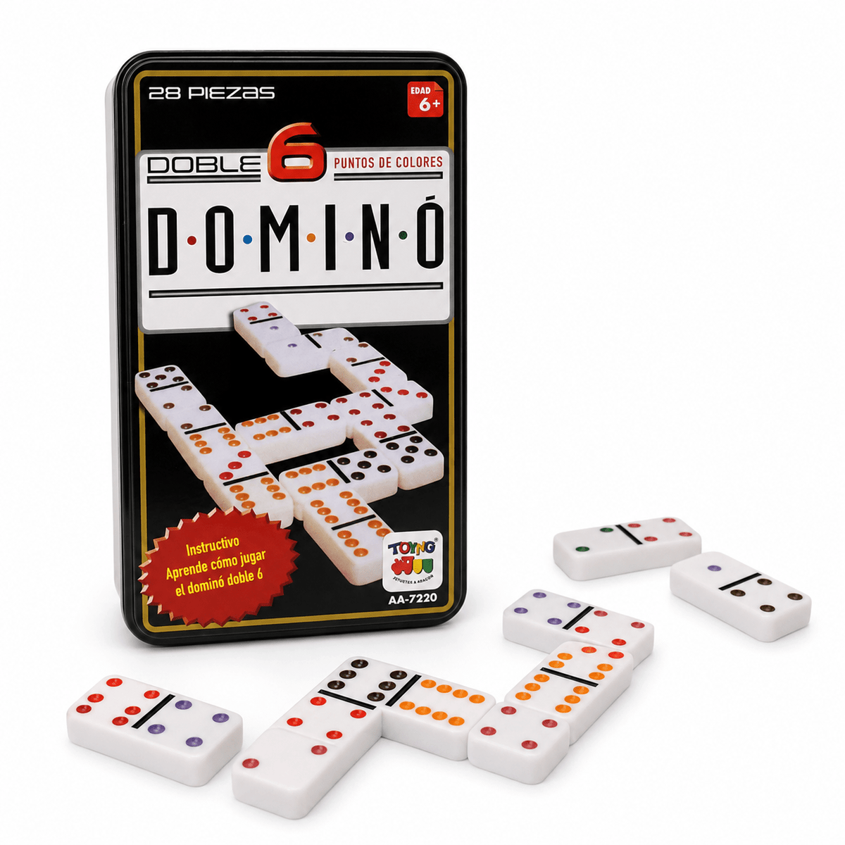 Juego de Mesa Dominó 6 Caja Metálica - Toyng - Toyng Chile