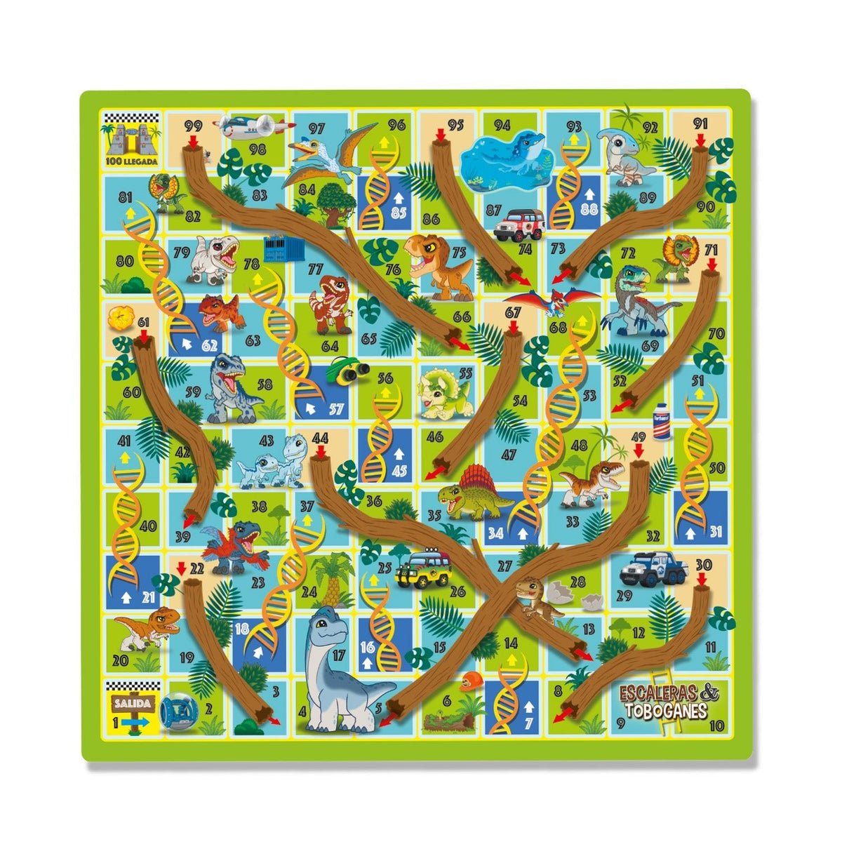 Juego de Mesa Escalera y Toboganes - Jurassic - Toyng Chile