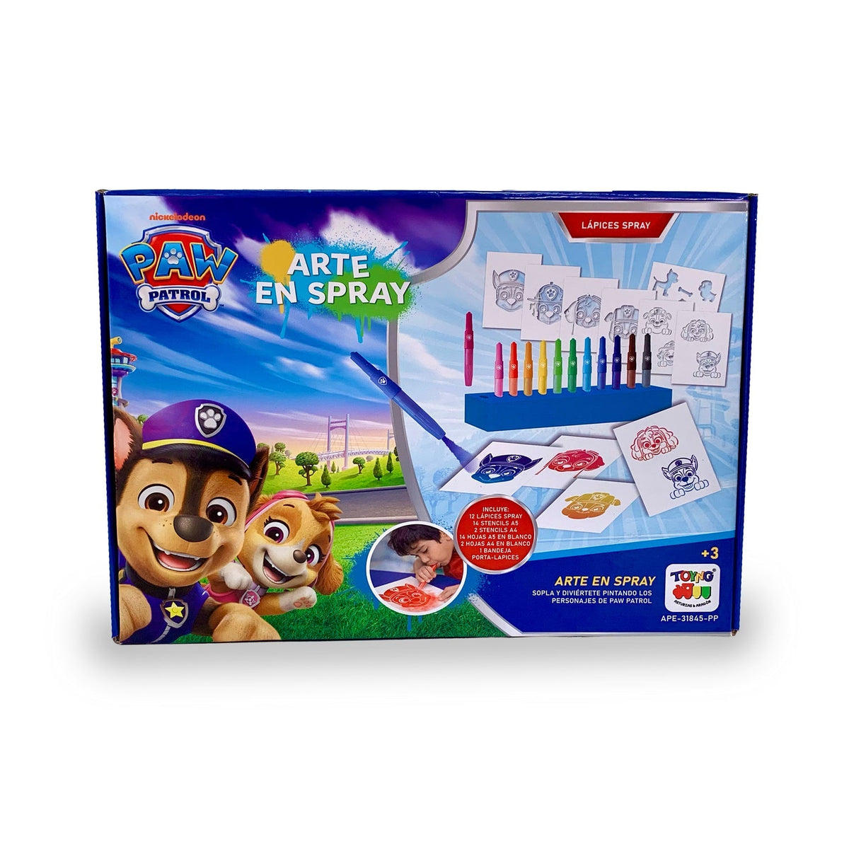Juego Educativo Arte en Spray con Stencils - Paw Patrol - Toyng Chile