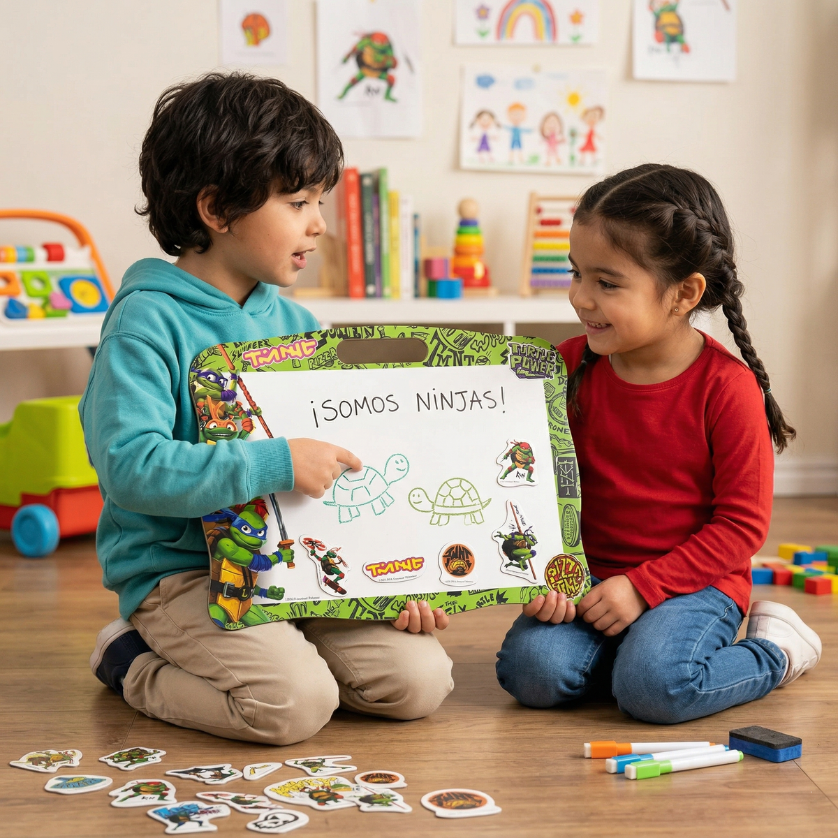 Juego Educativo Pizarra 2 En 1 - Tortugas Ninja - Toyng Chile