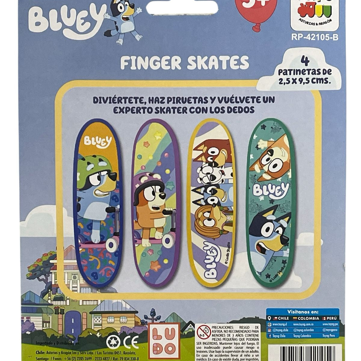 Juguete Kit 4 Unidades Finger Skate - Bluey - Toyng Chile