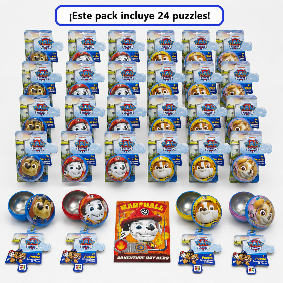 Pack x24 Puzzles Esfera 50 Piezas Paw Patrol - Toyng Chile
