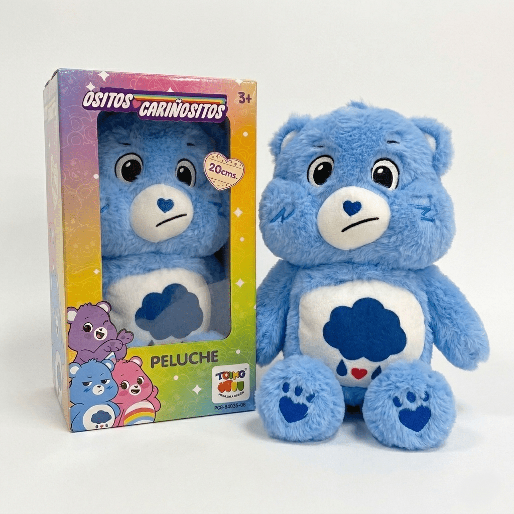 Peluche Gruñosito Azul 25 Cm en Caja - Ositos Cariñositos - Toyng Chile