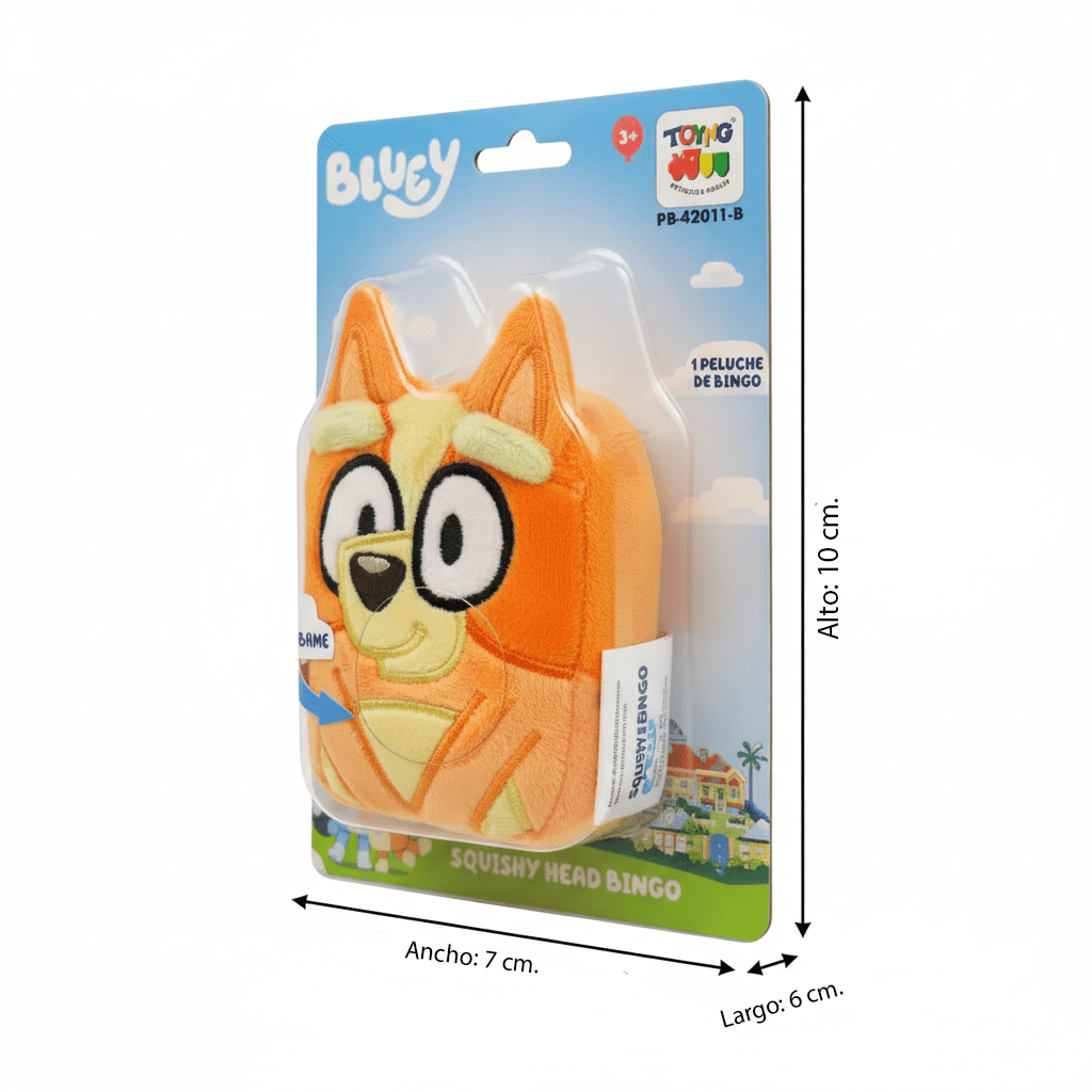 Peluche Squishy Head Bingo - Bluey - Toyng Chile