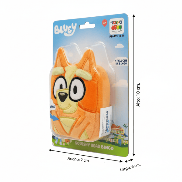 Peluche Squishy Head Bingo - Bluey - Toyng Chile