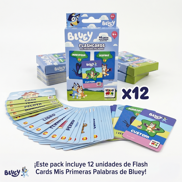 Pack 12 Flash Cards Primeras Palabras Bluey