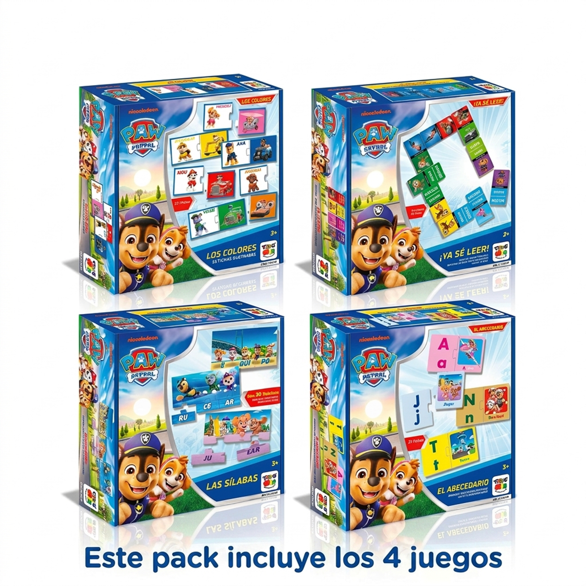 Pack x4 Juegos Educativos Paw Patrol Colección Completa