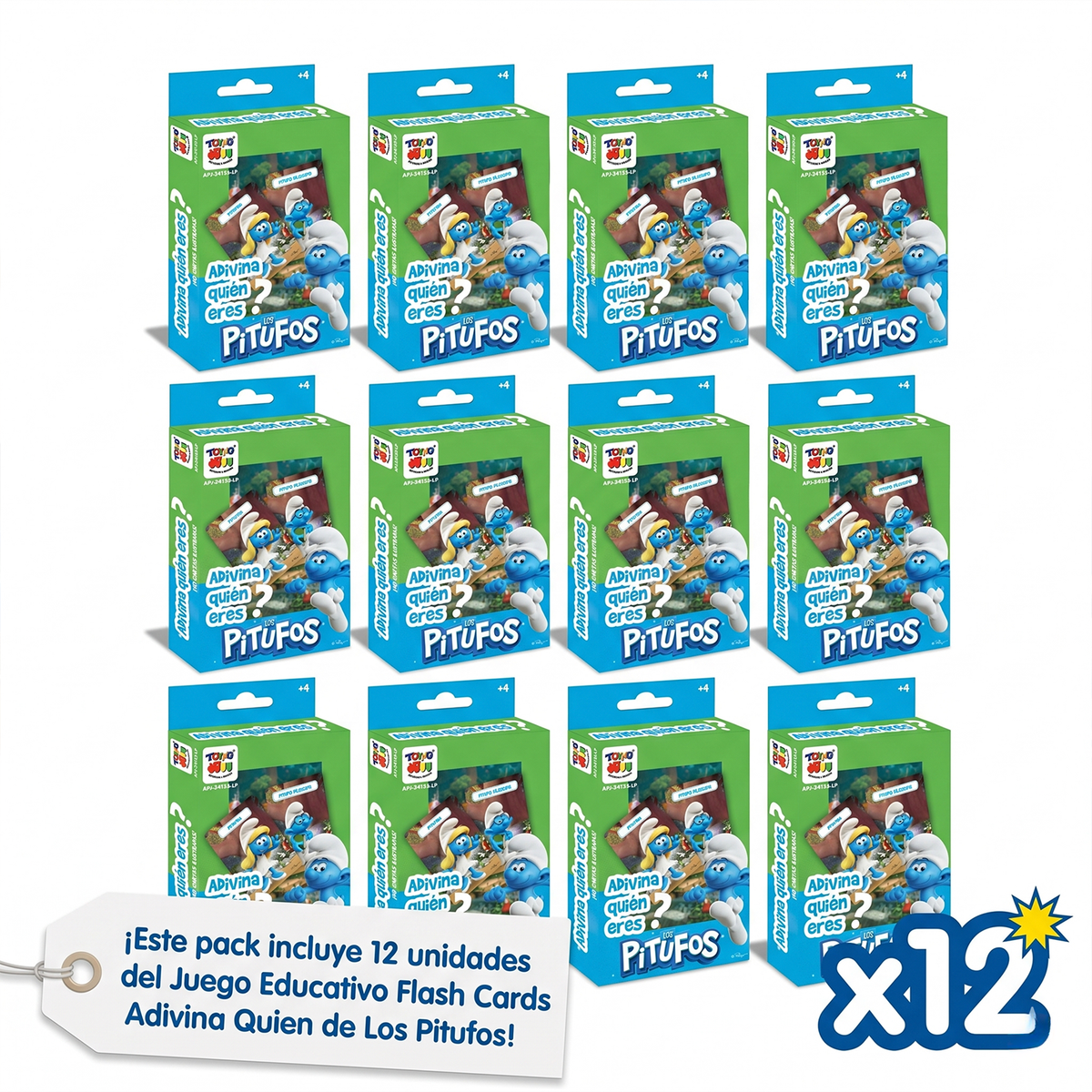 Pack 12 Flash Cards Adivina Quién Eres Los Pitufos