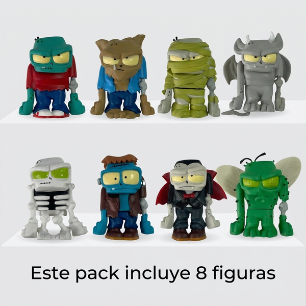 Pack x8 Figuras Ultra Zombies Colección Completa 8 cm