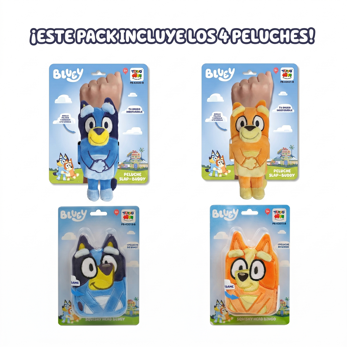 Pack Peluches Bluey y Bingo x4 Unidades
