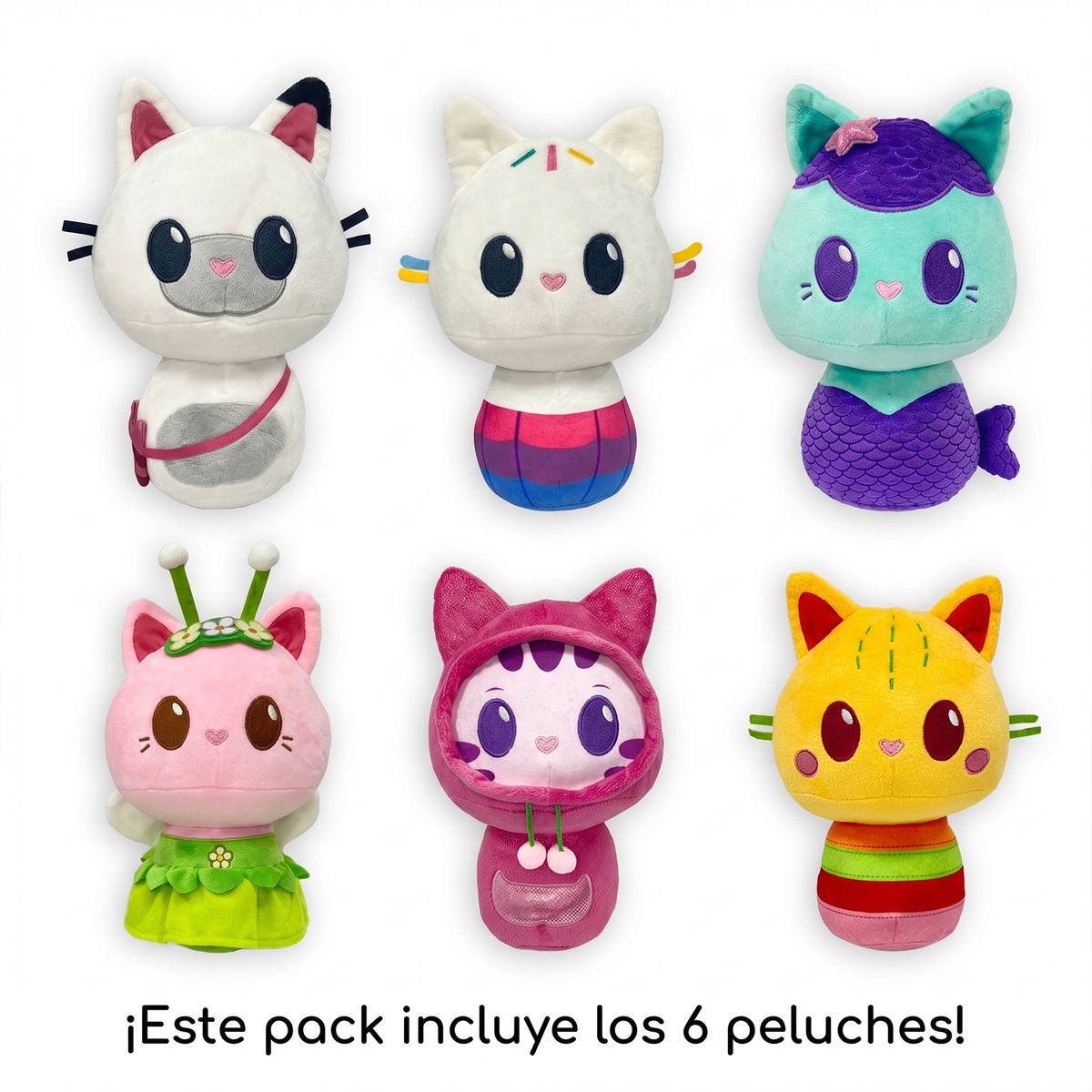 Pack x6 Peluches La Casa de Gabby Colección Completa