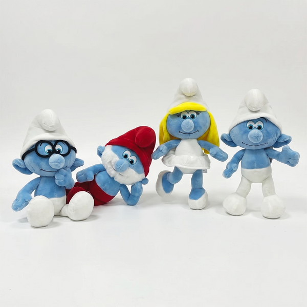 Pack x4 Peluches Pitufos Colección Completa
