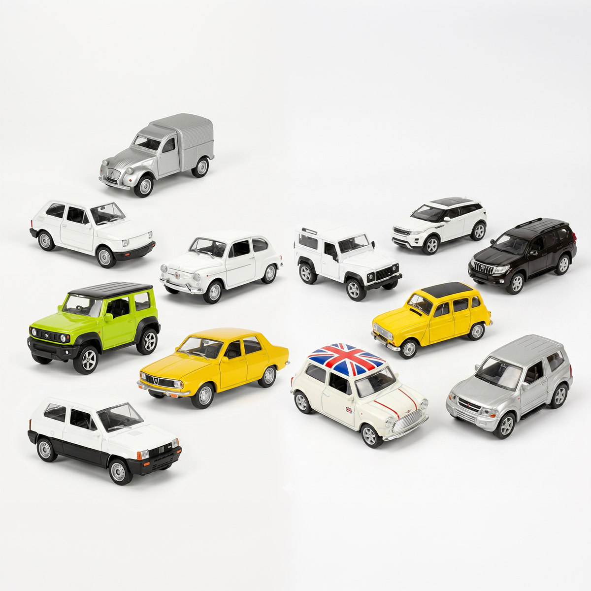 Pack x12 Autos Welly Modernos Escala 1:60