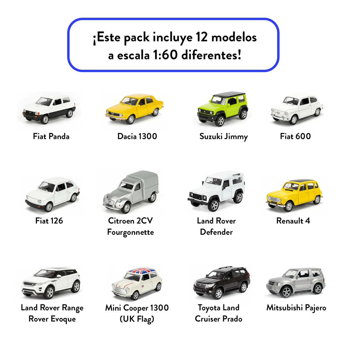 Pack x12 Autos Welly Modernos Escala 1:60