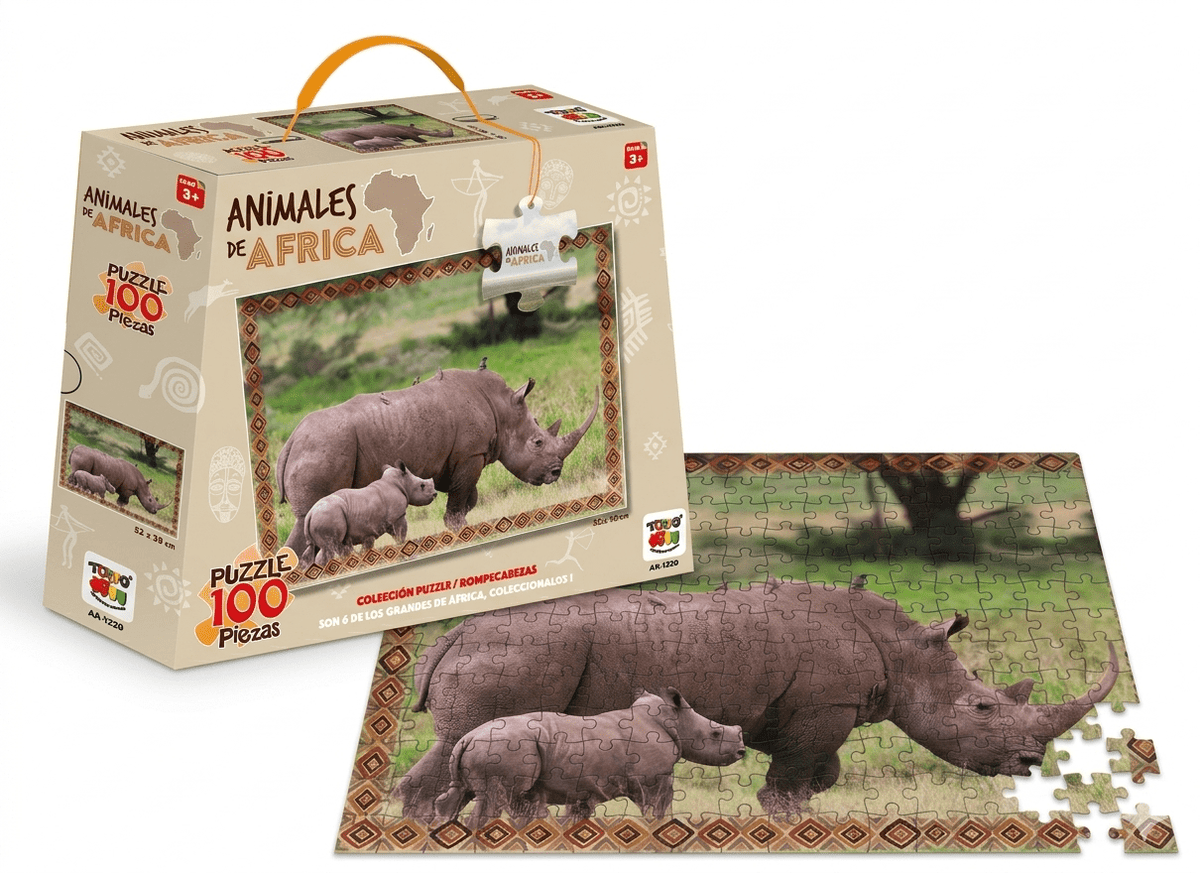 Puzzle Rinocerontes (100 Piezas) - Toyng - Toyng Chile