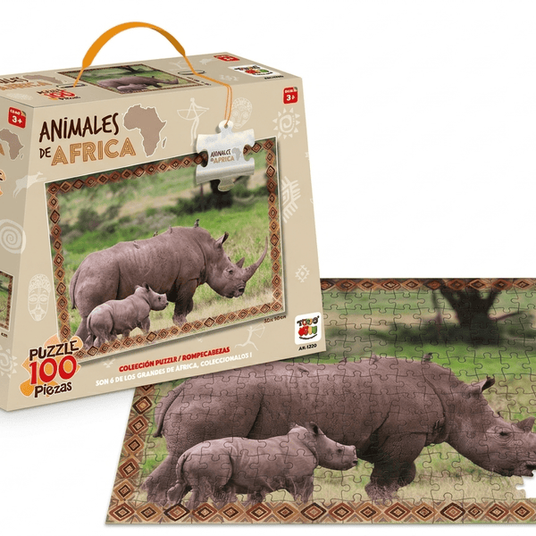 Puzzle Rinocerontes (100 Piezas) - Toyng - Toyng Chile