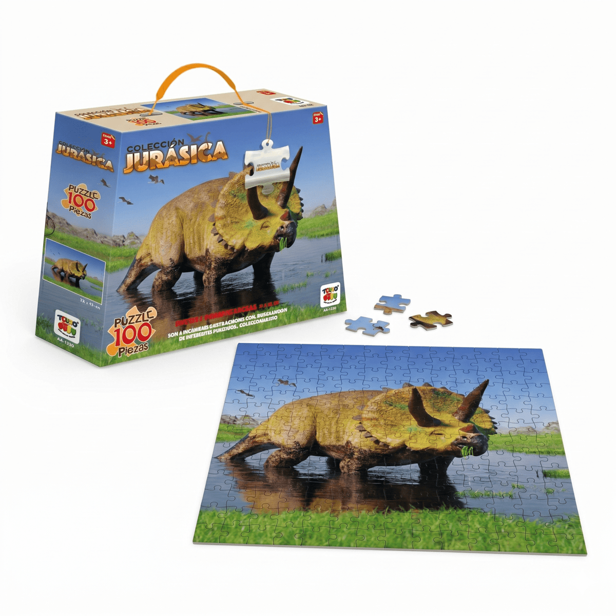 Puzzle Triceratops Colección Jurásica (100 Piezas) - Toyng - Toyng Chile