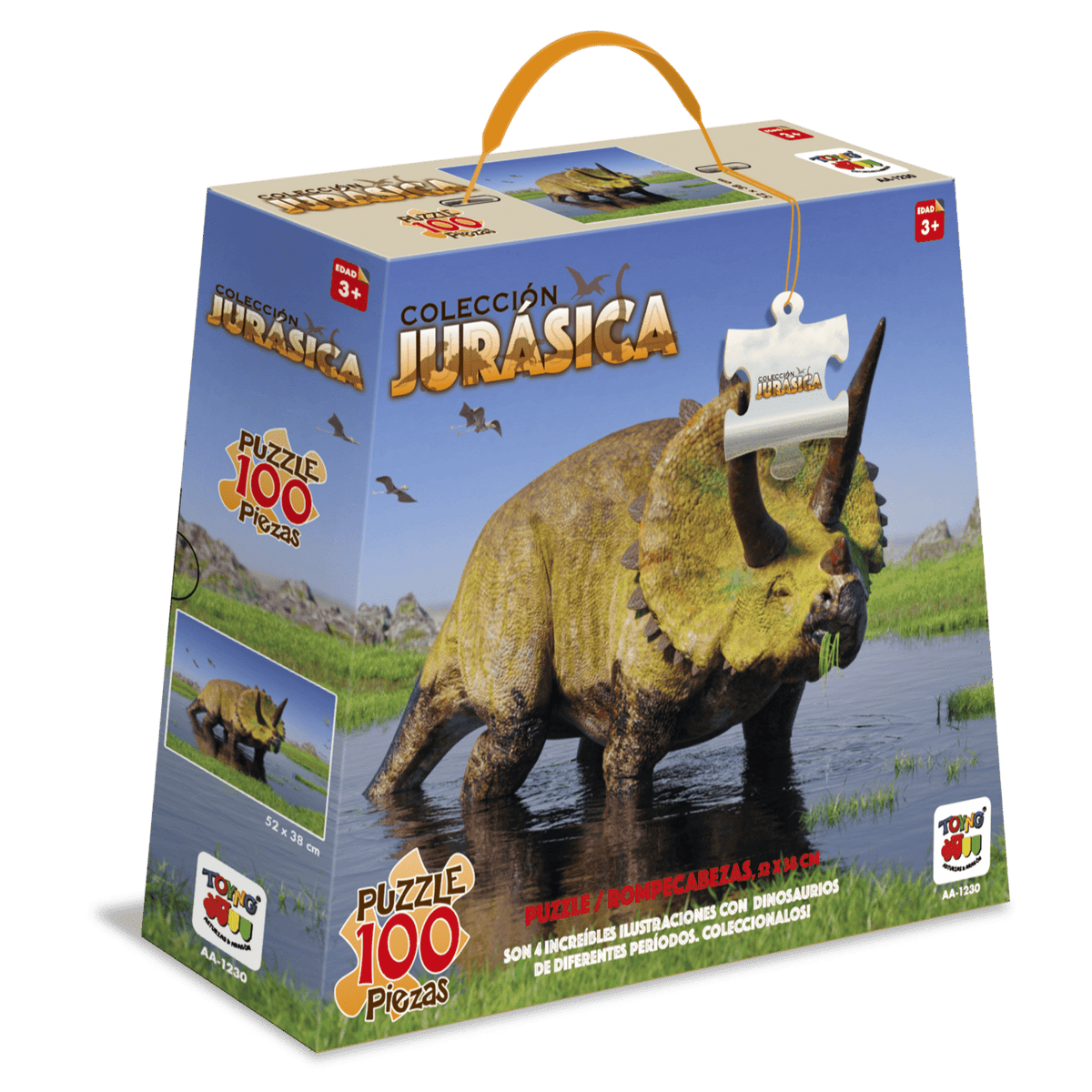 Puzzle Triceratops Colección Jurásica (100 Piezas) - Toyng - Toyng Chile